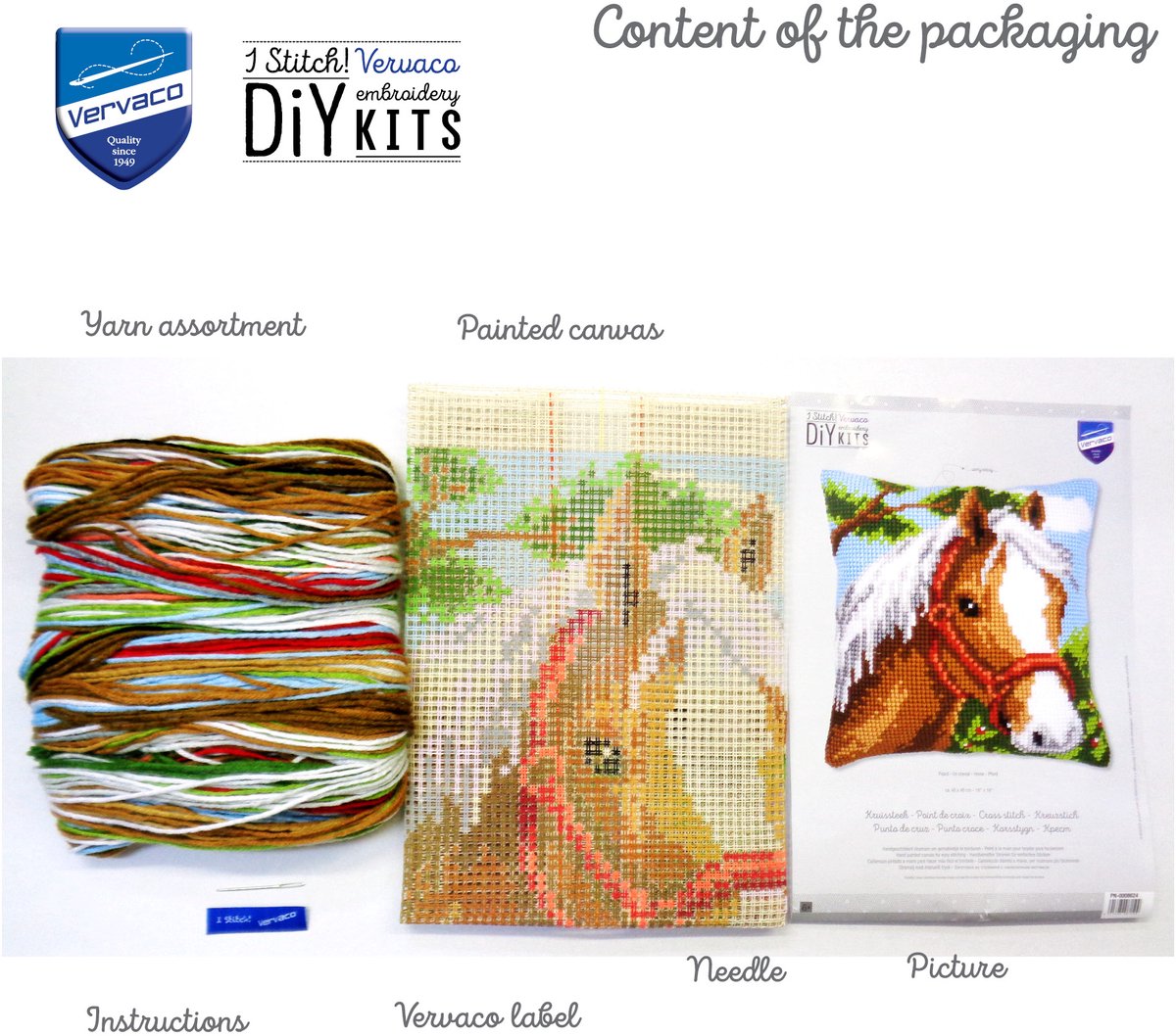 Vervaco - Kruissteekkussen kit - Paard - PN-0008624 - Borduren - Borduurpakket - Borduurpakket volwassenen - Borduurpakket kind — afbeelding 7