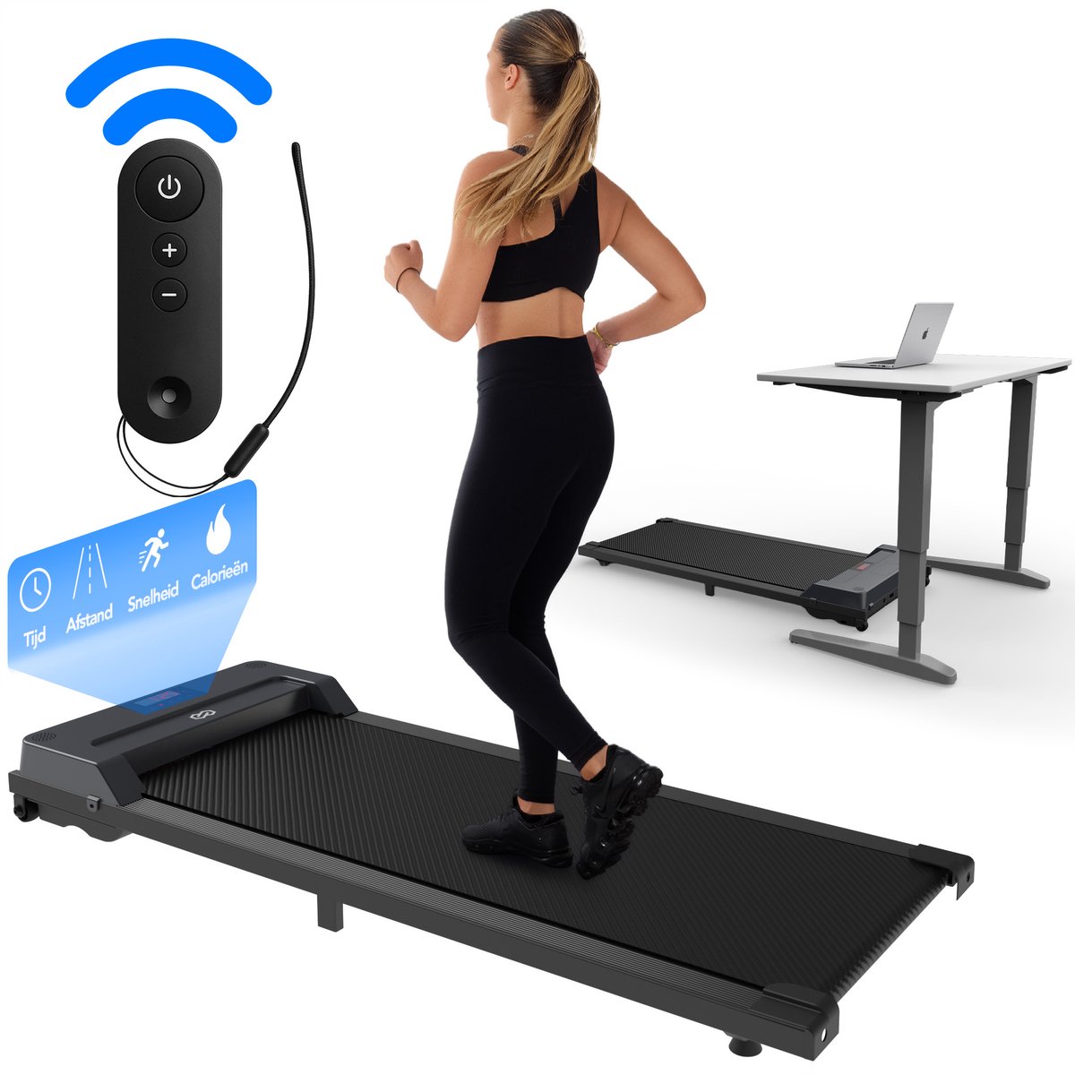 Infinity Goods Loopband - Wandelband - 1-6 km/u - Afstandsbediening - Bluetooth - App - Walking Pad - Antraciet