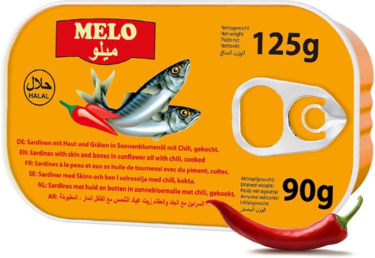 Melo Sardines Pittig 3x125GR