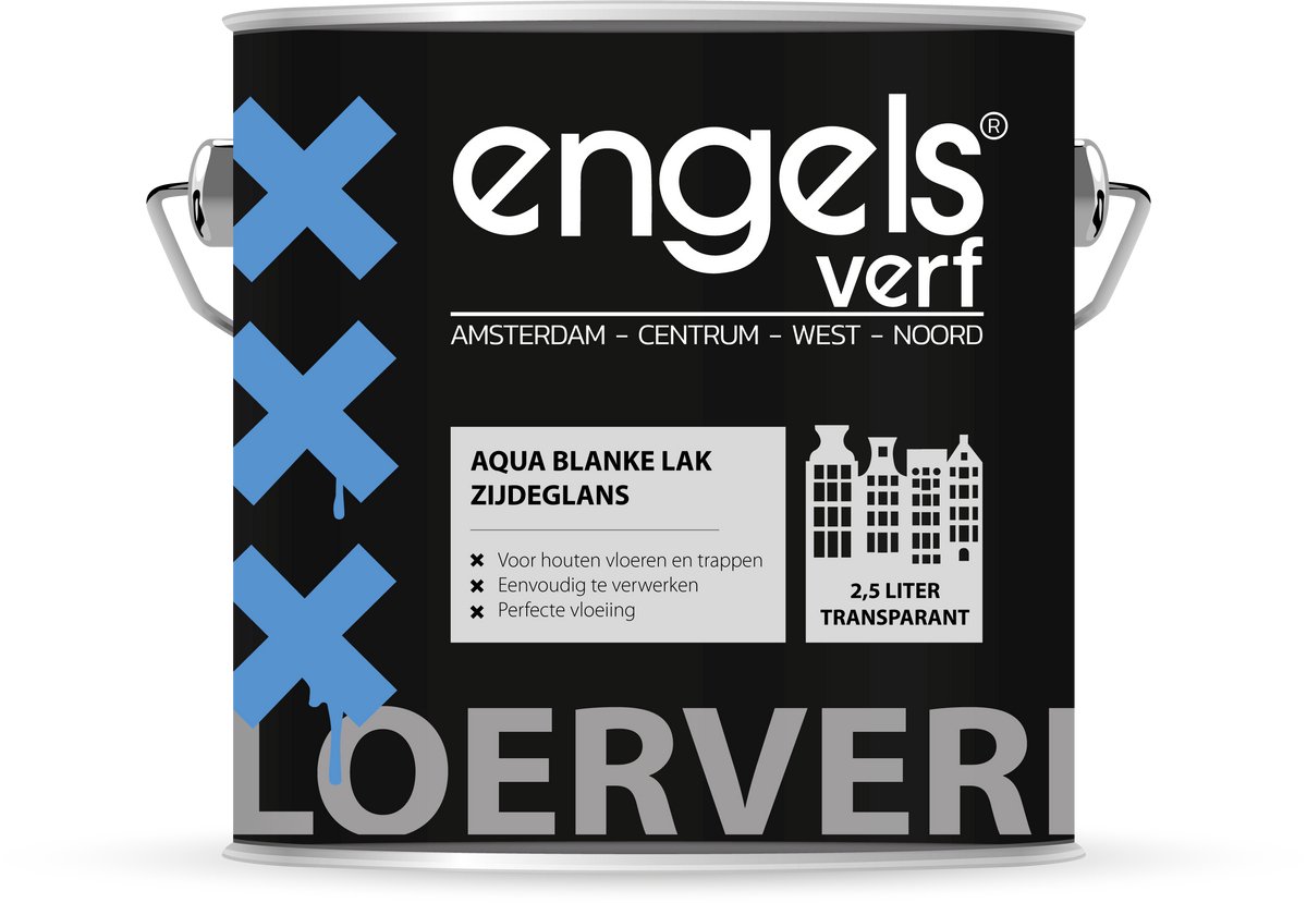 Engels aqua blanke vloerlak zijdeglans 2,5 ltr