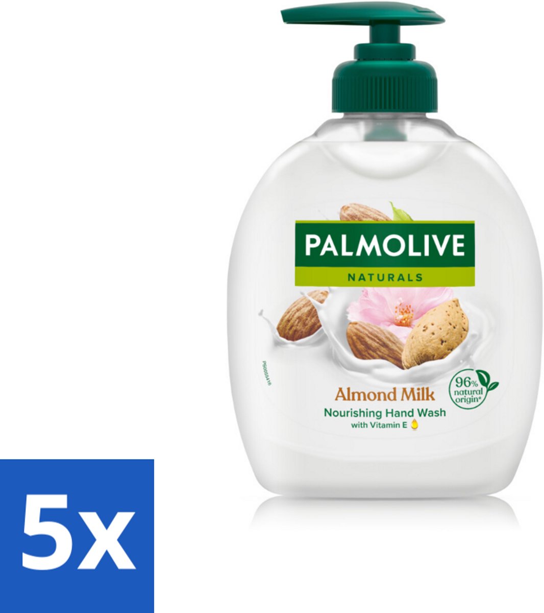 5 x Palmolive - Amandelmelk - Handzeep Met Pomp - Milde Reiniging - 300 ml - Handzeep - Amandelmelk - Natuurlijke Handzeep - Milde Reiniging - Handen Verzorgen