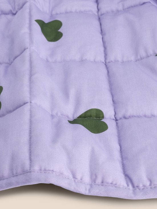 BLENKZ Verzwaringsdeken Kind 5kg – 140x200 – Hartjes paars groen – Voor kinderen vanaf ±6 jaar en tieners – Verzwaringsdeken 1-persoons – Zwaartedeken