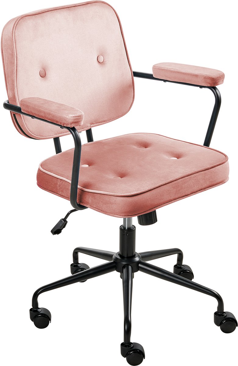 PAWNEE - Bureaustoel - Roze - Fluweel
