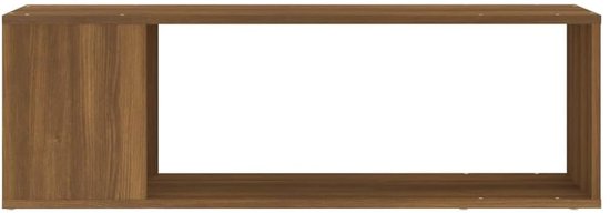 Meuble TV aspect chêne Luxe 100 cm - Meuble bas avec 2 Planches ouvertes, meuble TV pour salon, meuble hi-fi, buffet, meuble de rangement moderne - Chêne brun - Par Altameubel
