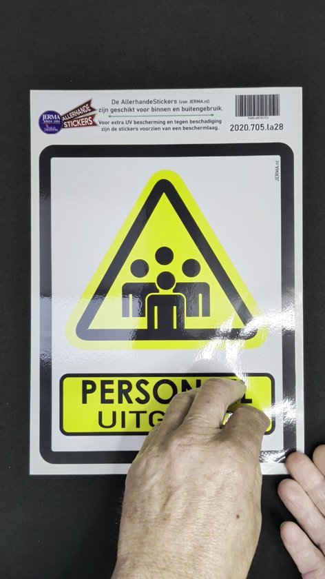 Sticker porte d'entrée du personnel 20 x 25 cm