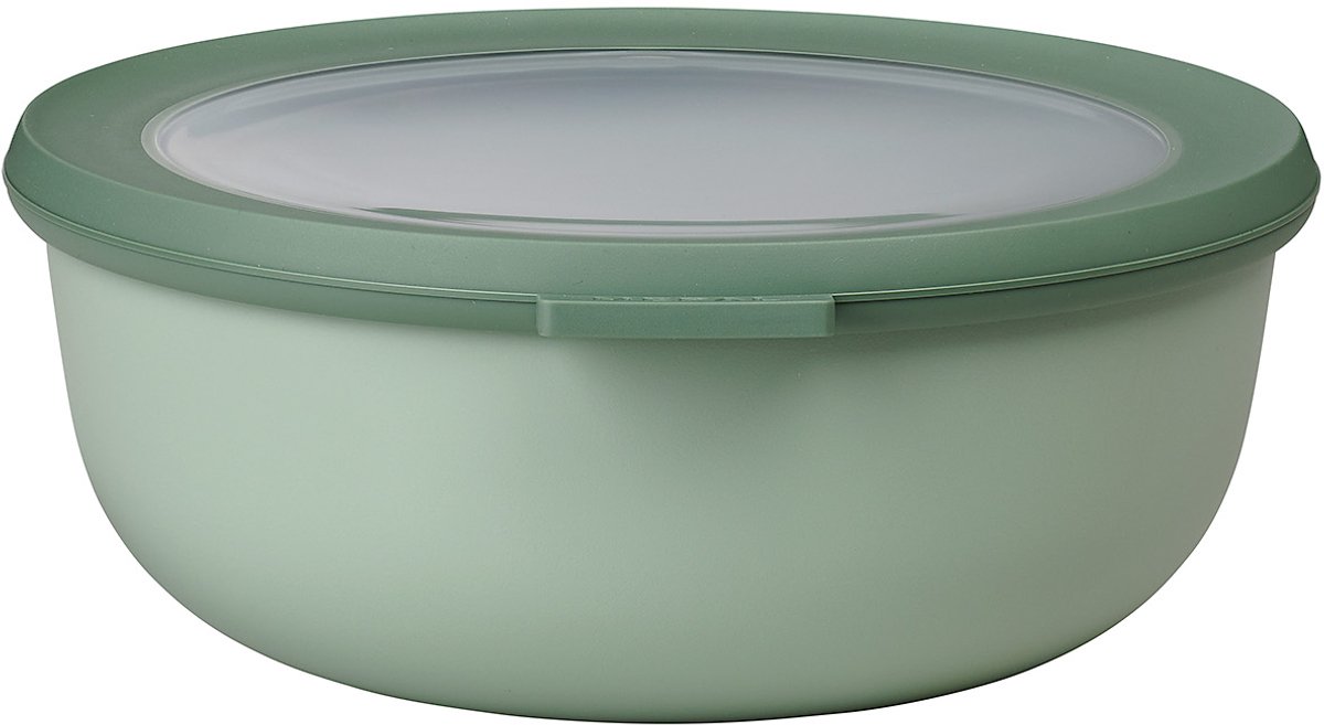 Mepal – Multikom Cirqula rond 1250 ml – Mag in de vriezer, magnetron en vaatwasser – Nordic sage – Geschikt als meal prep bakje, vershoudbakje, bewaardoos