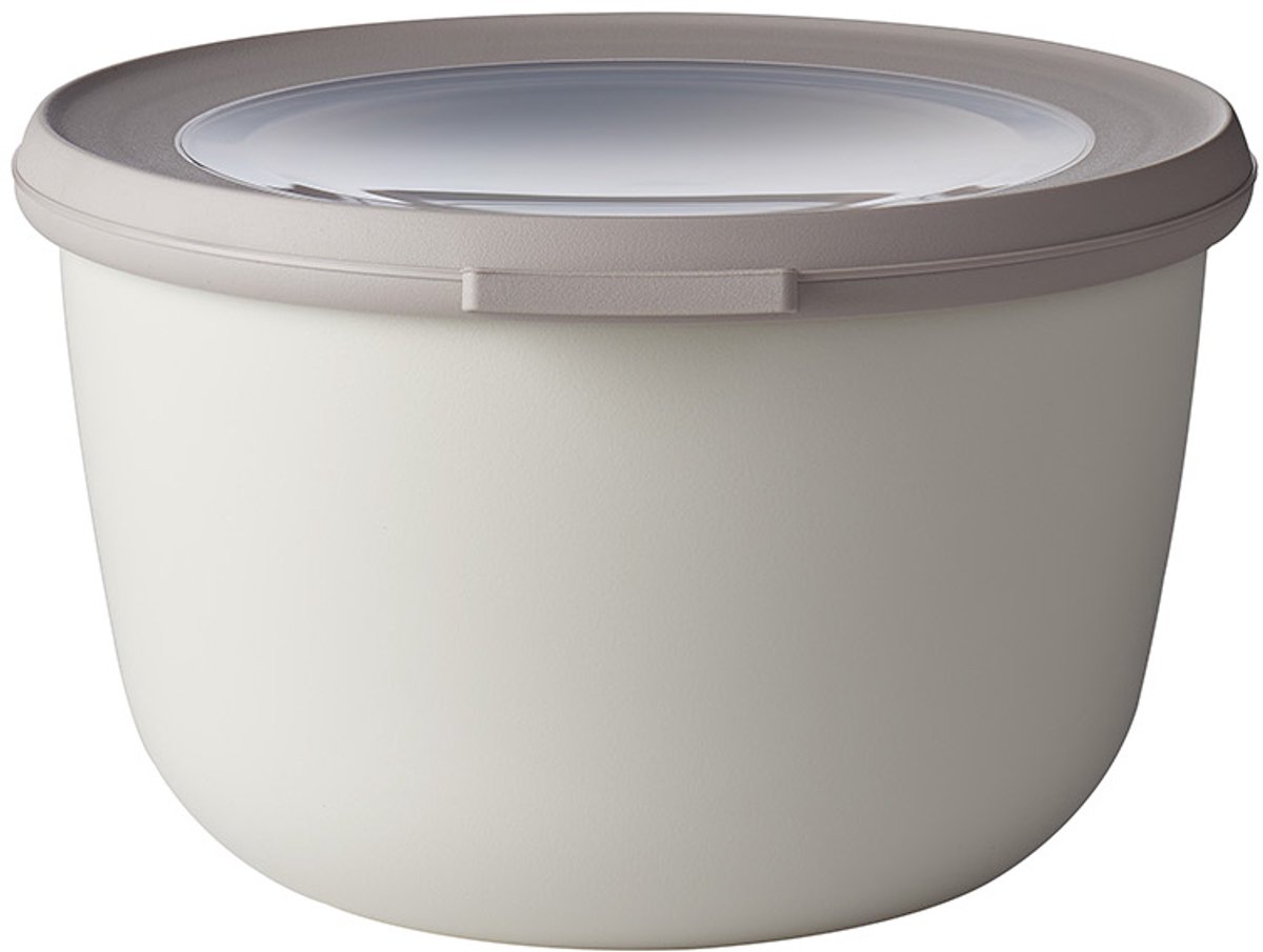Mepal – Multikom Cirqula rond 1000 ml – Mag in de vriezer, magnetron en vaatwasser – Nordic white – Geschikt als meal prep bakje, vershoudbakje, bewaardoos