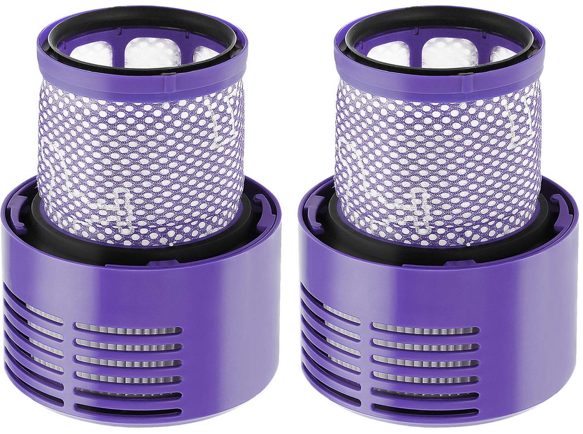 2 - Filters - Stofzuigerfilters - Voor Dyson V10 Absolute, V10 Fully, V10 Animal stofzuigers - Geschikt voor slaapkamers en woonkamers - Reinigingsaccessoires - Blauw-paars