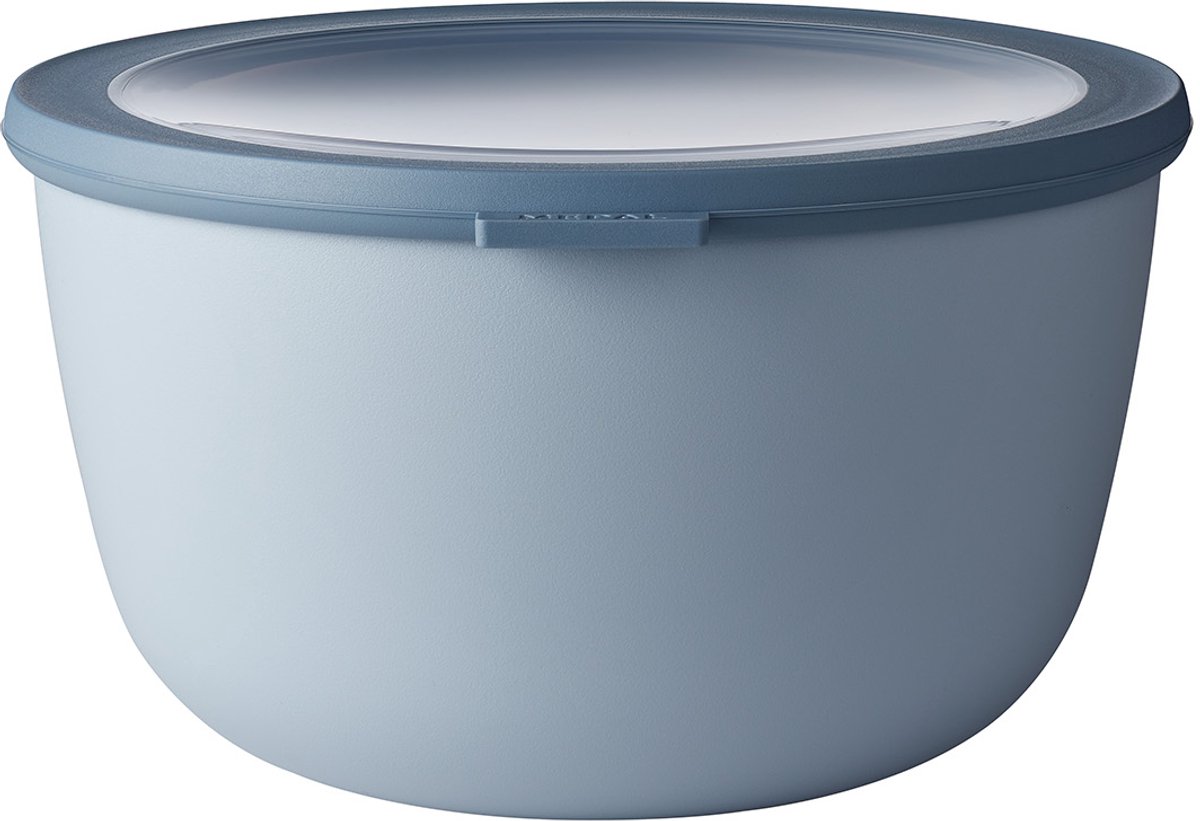 Mepal – Multikom Cirqula rond 3000 ml – Mag in de vriezer, magnetron en vaatwasser – Nordic blue – Geschikt als meal prep bakje, vershoudbakje, bewaardoos