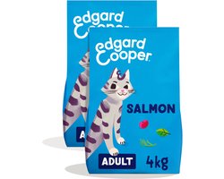 Edgard & Cooper Graanvrij Droog Kattenvoer (2x Zalm 4kg), Vers Vis, Natuurlijke Kattenbrokjes voor Katten met Vers Vis, Eiwitrijk, Zonder Toegevoegde Suikers