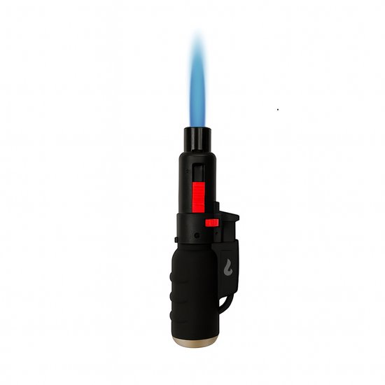 Pyroshopping Stormaansteker – Turbovlam Blauw – Navulbaar & Windproof – Jet Flame Gasbrander voor BBQ, Haard & Vuurwerk