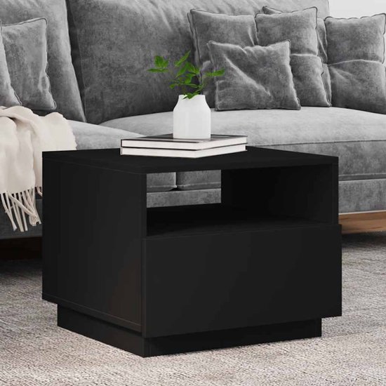 vidaXL Salontafel avec éclairage LED- Table basse moderne Zwart - Siècle des Lumières LED - Table basse - Table d'appoint - Table TV
