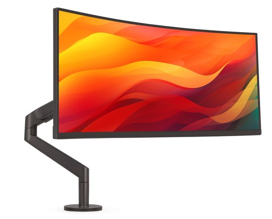 LEVANTU® Single Monitor Arm Donkergrijs – Monitorbeugel met Gasveer – Ultrawide monitor arm – Monitor beugel – Monitor standaard