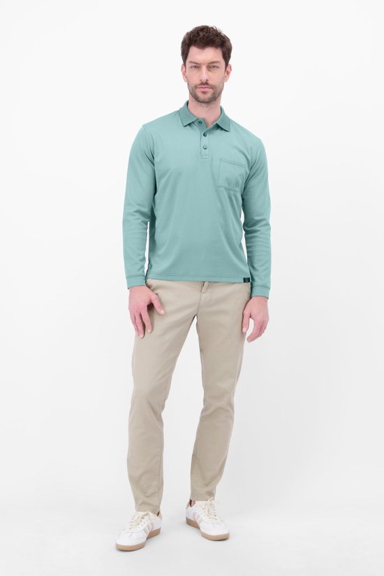 Polo Lerros à manches longues avec poche poitrine en mélange de coton 25d4211 465, taille homme 3XL
