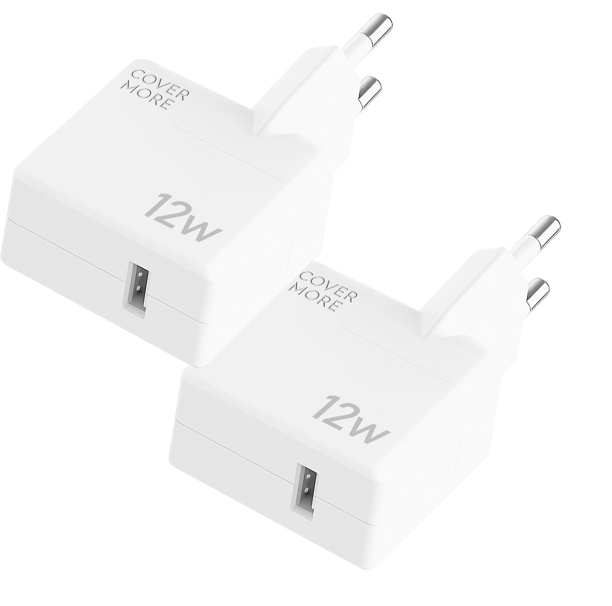 CoverMore - USB Power Adapter - 12W - 2 Stuks - Wit