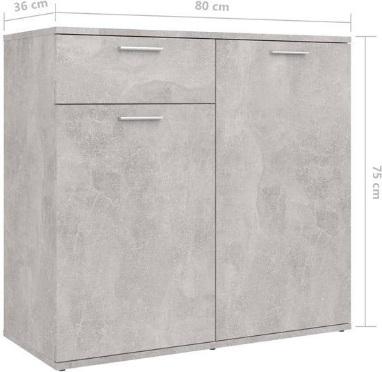 vidaXL Buffet 160x36x75 cm aggloméré gris béton