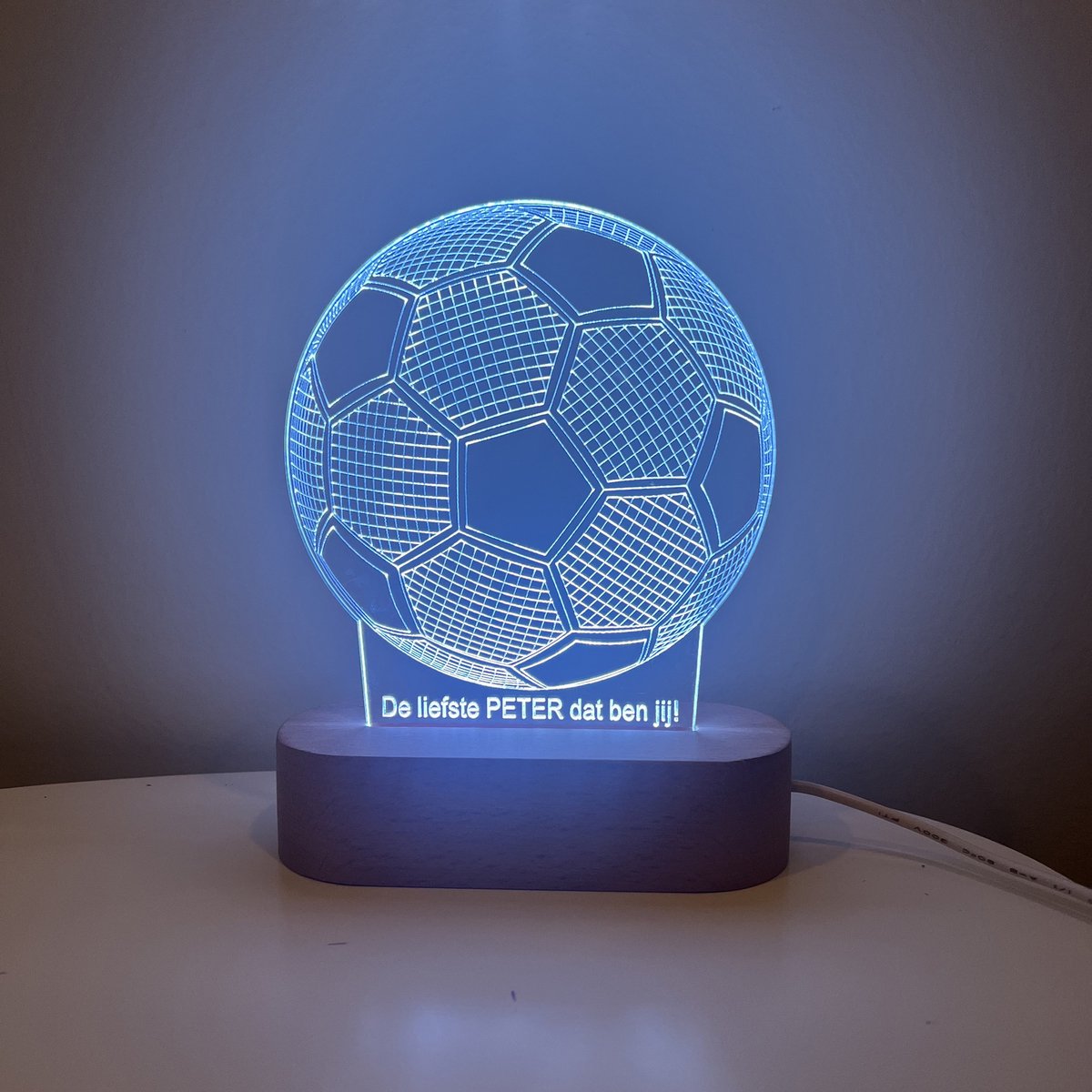 LED lamp liefste PETER | voetbal | liefste peter | peter vragen | peter worden | peetoom vragen | peettante worden | cadeau | geschenkdoos | giftbox | ellerliefste peter