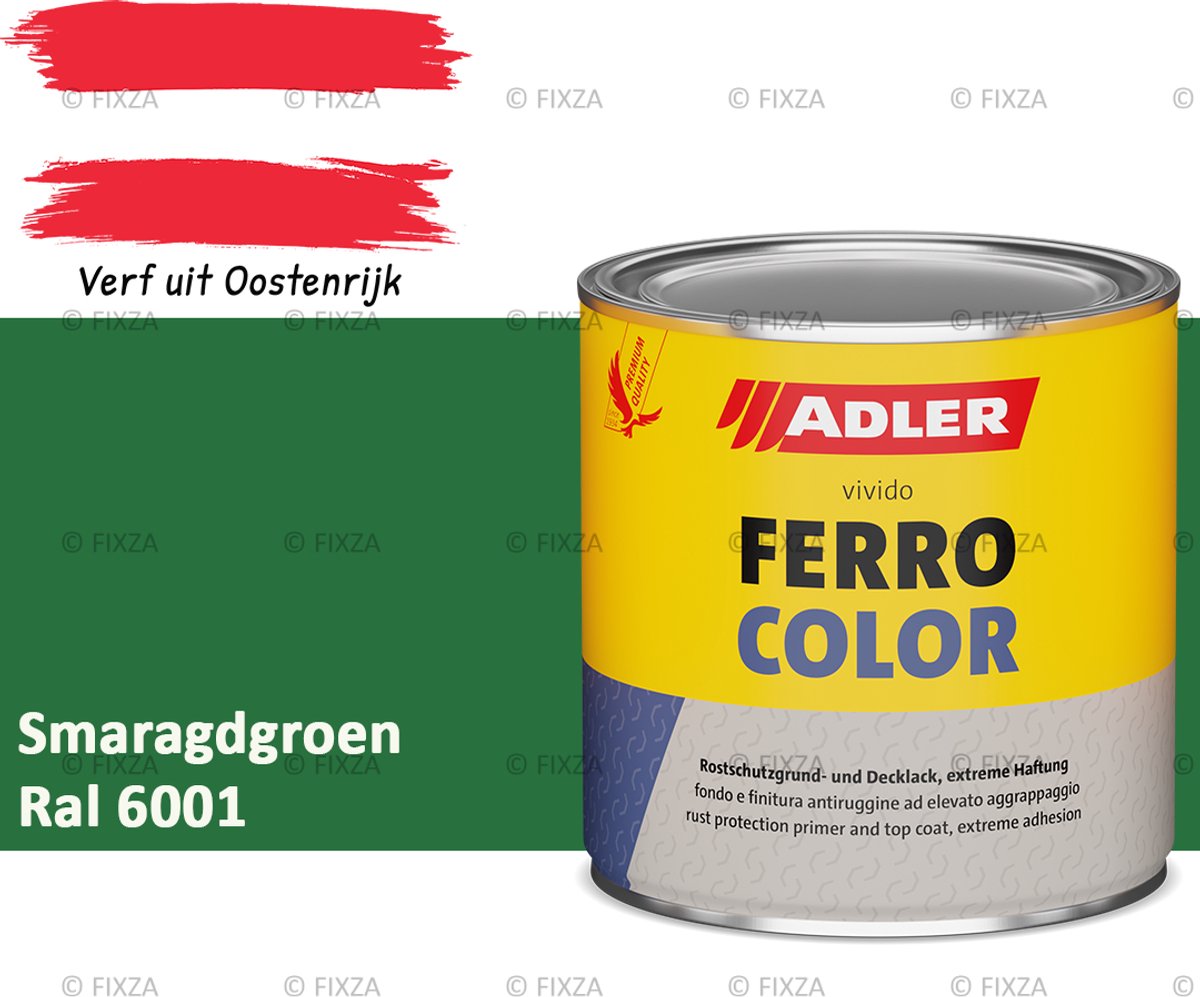 ADLER Ferrocolor 3in1 roestwerende verf – 0,75 Liter – Smaragdgroen – Grondverf en aflak in één – Voor binnen & buiten – Voor ijzer, staal, zink & aluminium – Milieuvriendelijk – Zonder primer