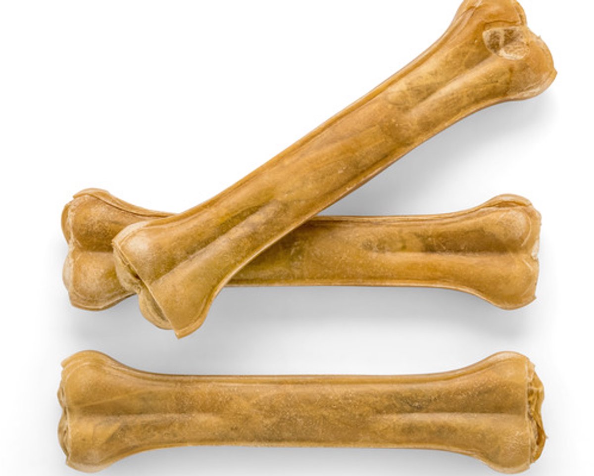 Landman Geperste Kauwbotten (3st) - 21cm - Hondensnacks - Kauwsnacks - Hondenbot - Kauwbot