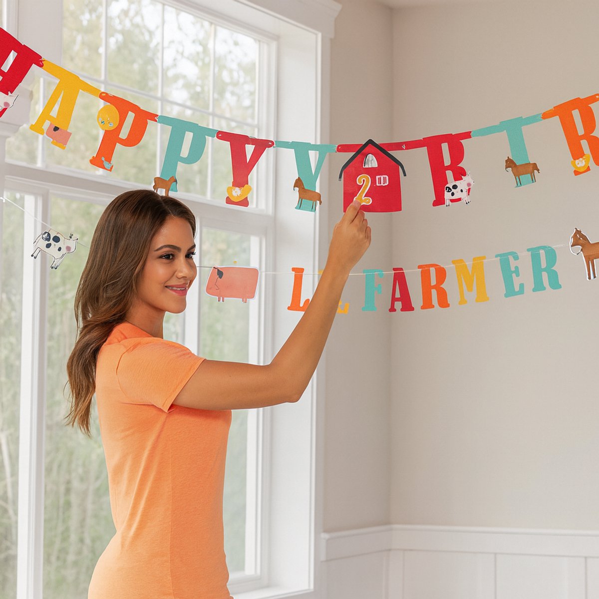 Verjaardagsbanner Set – Happy Birthday + Lil’ Farmer – 2 Banners – 3m & 1,8m – Boerderij Thema – Inclusief Cijfers