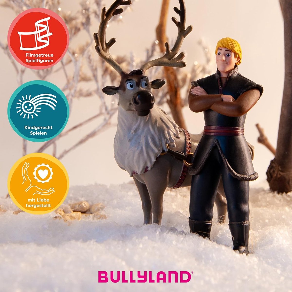 Bullyland 13514 – Speelfiguur en verzamelfiguur Sven uit Disney Frozen 2 – ca. 12 cm – levensecht en detailrijk vormgegeven – ideaal als taartfiguur en klein cadeautje voor kinderen vanaf 3 jaar. — afbeelding 4