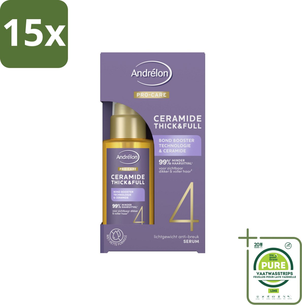 15 x Andrélon – Serum – Pro Care – 50 ml - Grootverpakking - Fijn Haar Verzorging - Dun Haar Verzorging - Haar Versterken - Haar Verdikken - Haar Beschermen