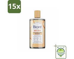 15 x Bioré – Houtskool Anti-Puistjes Reinigingsgel – Gezichtsreiniger – 200 ml - Grootverpakking - Houtskool Reinigingsgel - Puistjes Voorkomen - Gezicht Reinigen - Salicylzuur - Vet Huid Reinigen