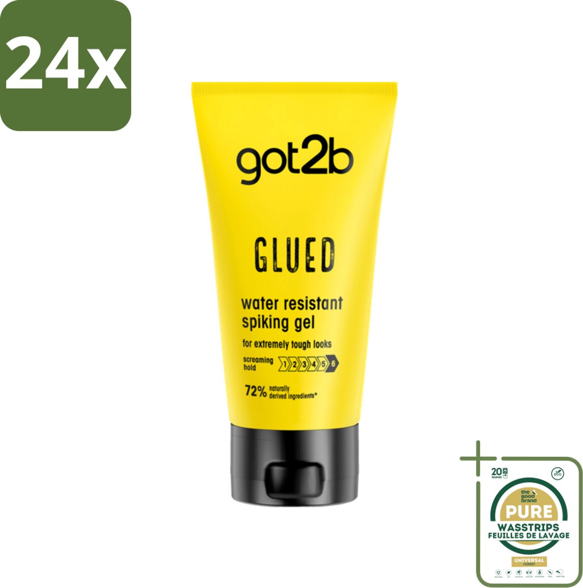 Got2B - Styling Gel - Glued - 150 ml - Voordeelverpakking - 24 stuks - Stijl - Fixatie