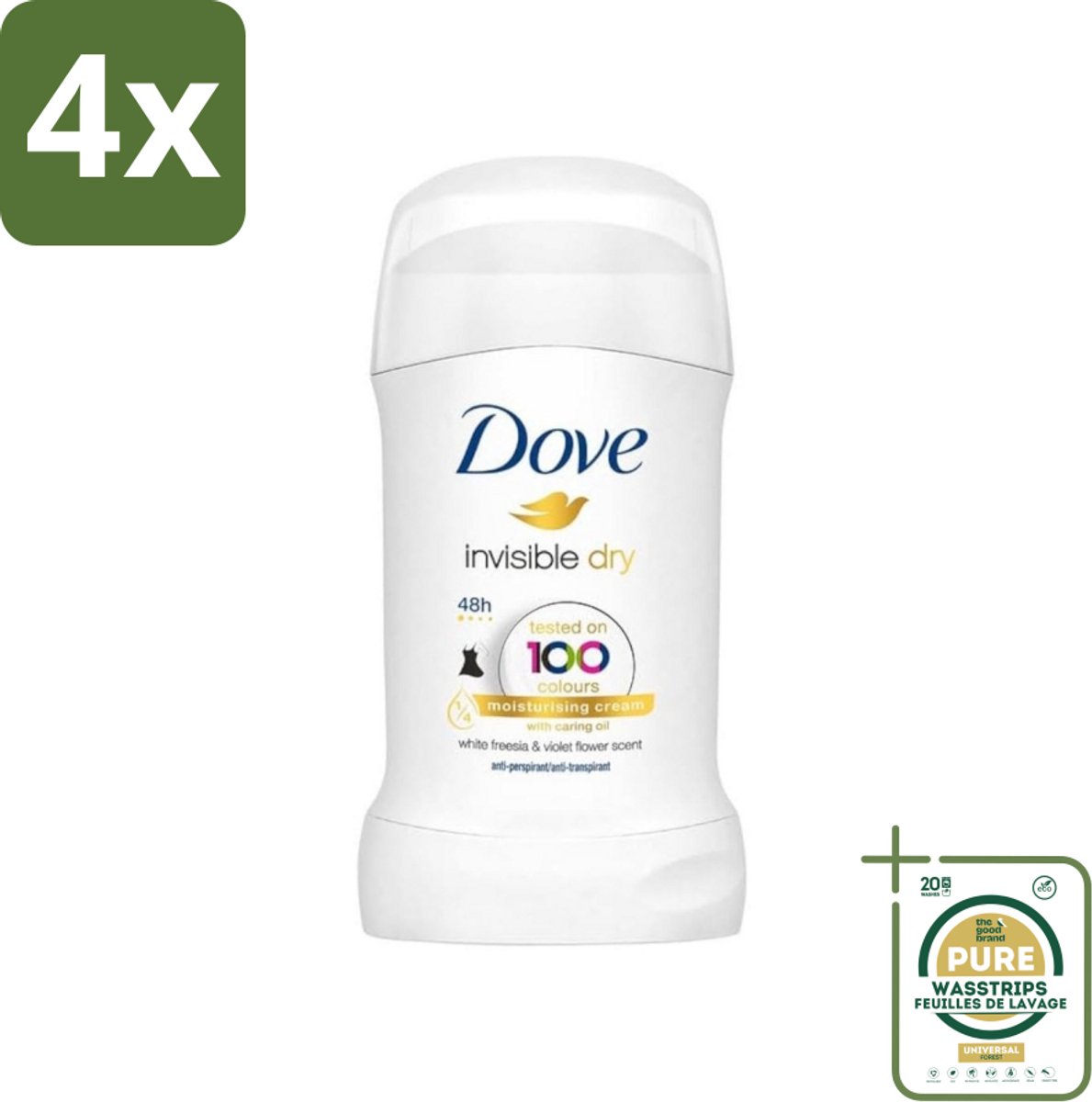 Dove Deodorant Stick - Invisible Dry - 40ml - Voordeelverpakking - 4 stuks - Dove - Invisible Dry