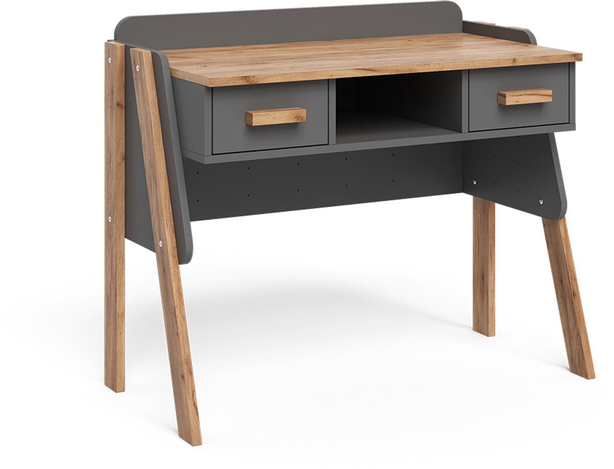Vitalispa Malia Bureau – 97 x 51 cm met 2 laden Grijs/Kunstnijverheid
