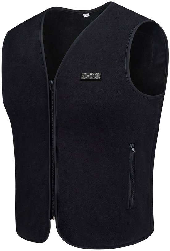 Elektrisch Verwarmd Vest Met 17 Verwarmingszones, USB Oplaadbaar Verwarmd Bodywarmer Gilet Voor Heren/Vrouwen, Winter Lichtgewicht Verwarmde Jas Voor Wandelen, Jagen, Kamperen(Black,S