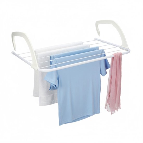 Étendoir à linge suspendu - Capacité de charge : 5 kg - Portable et Superlicht - Pliable - Wasrek murale - 51 x 35 x 15 cm - Wit - CleanRite