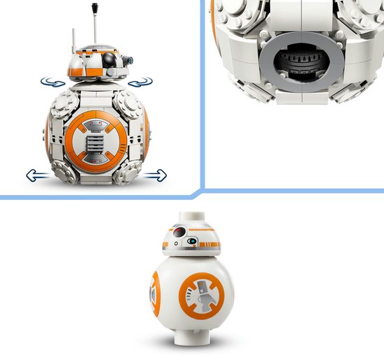 Instructions de montage et pièces d'un BB-8 LEGO.