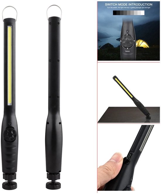 Lampe LED Rechargeable COB – 180/400 Lumens, 2800 MAh, IPX6, Base Magnétique Et Crochet Pliant, 7 Modes, Pour Atelier, Camping, Urgence Lampe LED Rechargeable COB – 180/400 Lumens, 2800 MAh, IPX6, Base Magnétique Et Crochet Pliant, 7 Modes, Pour Atelier, Camping, Urgence
