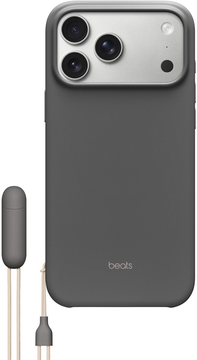 Beats hoesje met ingebouwde standaard voor iPhone 17 Pro Max– MagSafe en camerafuncties – Grijs