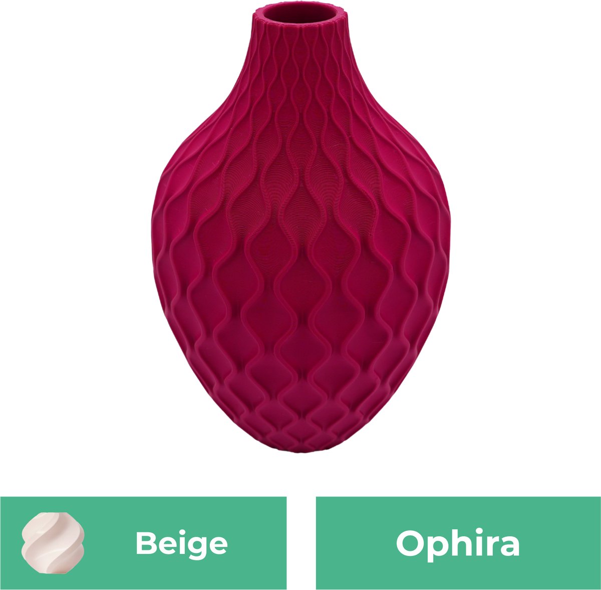 Lovora Ophira moderne vaas – Decoratieve vaas - Beige - 3d geprinte vaas – geschikt voor droogbloemen - 20CM