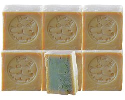 6x Aleppo Zeep Blokken - Olijfolie zeep - Savon D'Alep - Aleppozeep met 20% Laurierbesolie - Laurier