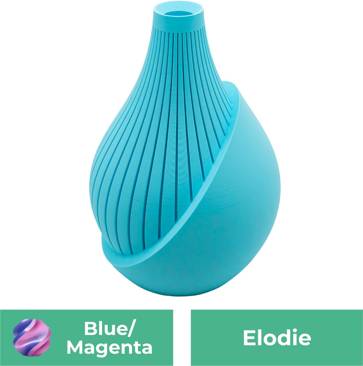 Lovora Elodie moderne vaas – Decoratieve vaas - Blauw / Paars - 3d geprinte vaas – geschikt voor droogbloemen - 30CM