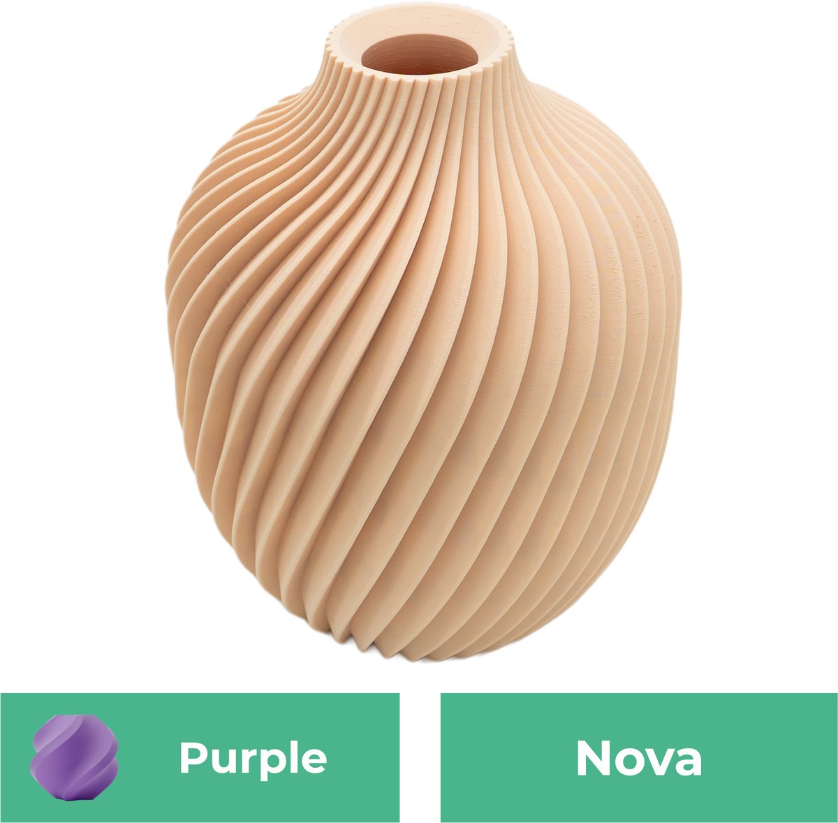 Lovora Nova moderne vaas – Decoratieve vaas - Paars - 3d geprinte vaas – geschikt voor droogbloemen - 20CM