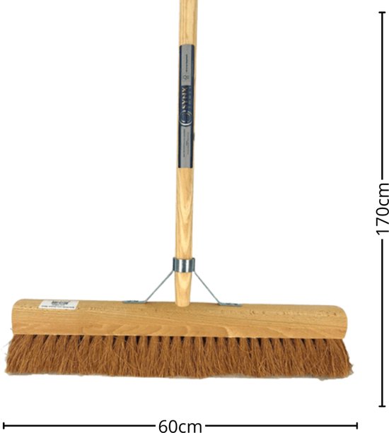 Synx Tools Zaalveger - Cocos 50 cm - Zachte Bezem - Veger - Bezemsteel - Tuin - Binnen Bezem - Schoonmaken - Cocos haren - Zachte bezems met steel 160cm van Synx Tools — afbeelding 4