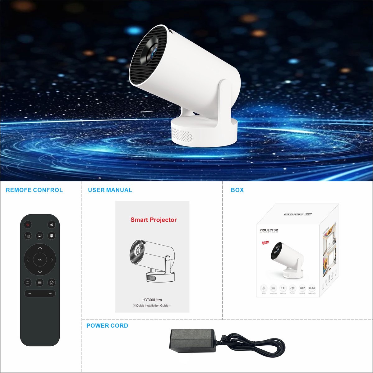 HY300 Smart Projector WiFi 6 thumbnail 4