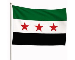 VlagDirect - Syrische Revolutie vlag - Syrië vrijheid vlag - 90 X 150 cm.