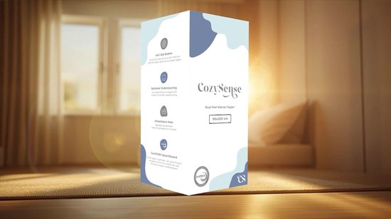 CozySense® DualFeel - Topper 120x200 - Surmatelas - Matras - 100 jours de sommeil d'essai - Dual Feel - 2 couches à retourner, 1 côté froid et 1 côté chaud - Topper - Certifié CertiPUR® - Dureté Medium - 7,5 CM d'épaisseur - Comprend housse lavable