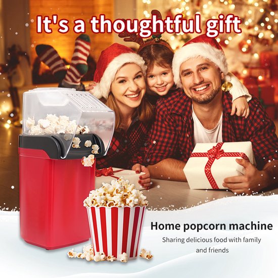 Popcorn Machine - Popcornmaker - 1200W - 25,5 × 10,5 × 10,5 cm - Popcornmachine - Home Popcornmachine - Popcornpan - Kerstcadeaus - Rood — afbeelding 5
