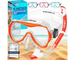 De nieuwe KAIMANA® SeaExplorer Snorkelset voor kinderen + Draagtas, Duikbril met Snorkel, Duikmasker voor Kind, alternatief voor Snorkelmasker voor Kinderen, Snorkel Set met stoffen band/siliconen band