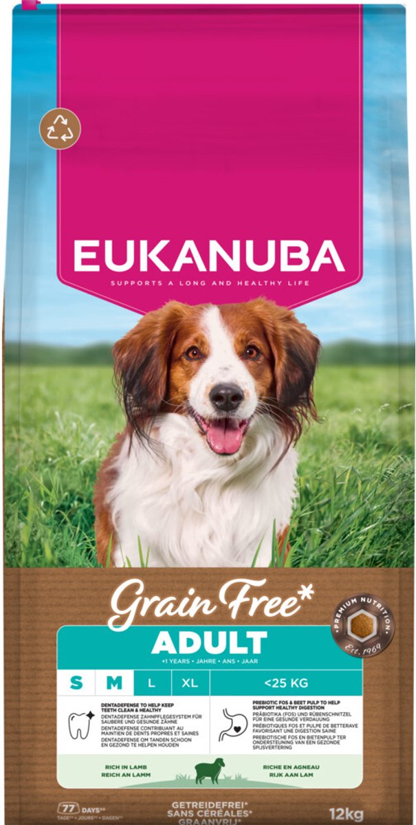 Eukanuba Eukanuba Hondenvoer Droog Grain Free Adult Small/Medium Lam - 12 kg