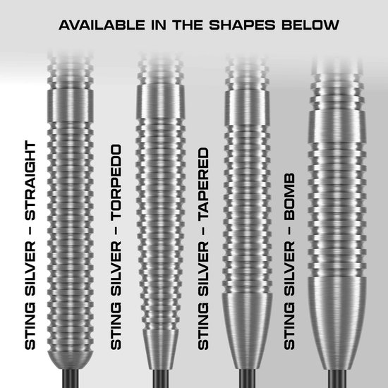 KOTO - Sting Silver Straight - 90% Tungsten - Dartpijlen - 24 Gram - Zilver - Steeldarts van KOTO — afbeelding 3