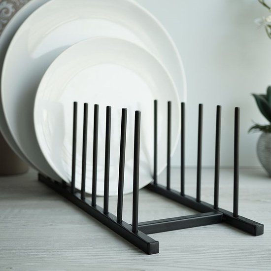 Home Styling Collection - Metaal Organizer - 8 Plates of Deksel - Loftstijl - Zwart — afbeelding 5