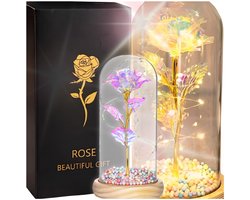 Zolta Serie - Led Glazen Roos - Roze - Decoratief Geschenk