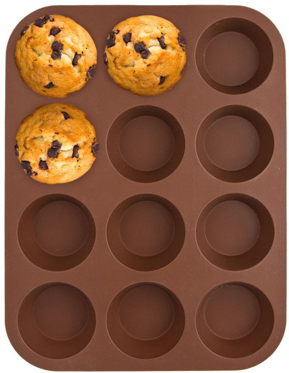 Orion - Silikon Muffinbakvorm - Rechthoekig - Bruin - 32,5 x 25 x 3 cm